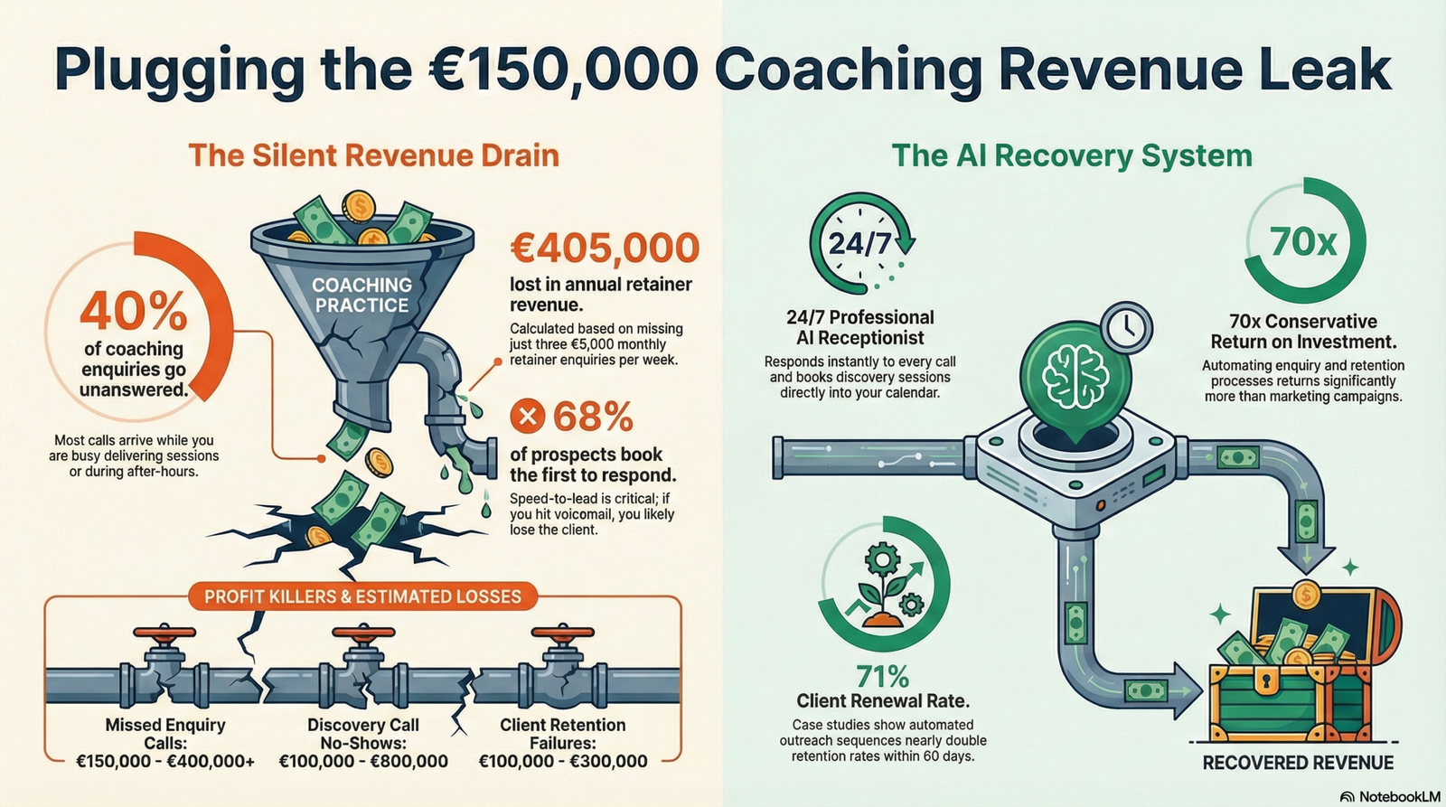 Coaching Revenue Leak Infographic