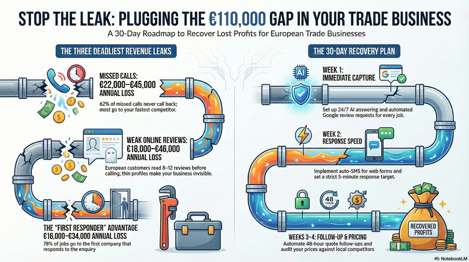 Trades Revenue Leak Infographic